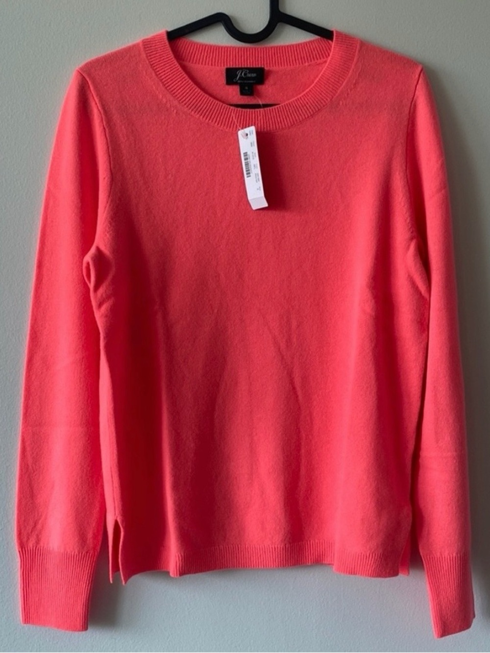 J. Crew Cashmere Slim Fit Crewneck Sweater - Coral Pink - Picture 2 of 5